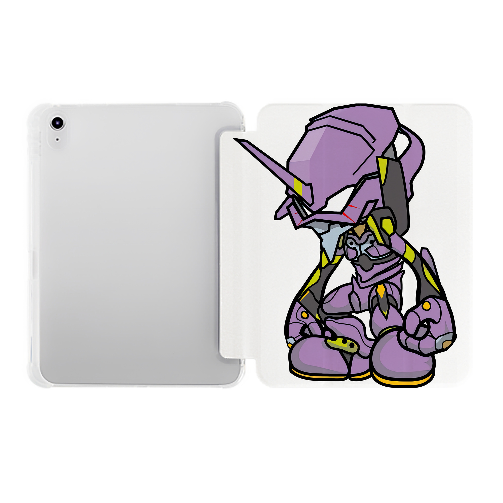 （画像用） EVA 新世紀エヴァンゲリオン IPad ケース ペン収納付き 三つ折りスタンド PUレザー×シリコン 対応機種9.5/10.5/10.9インチ